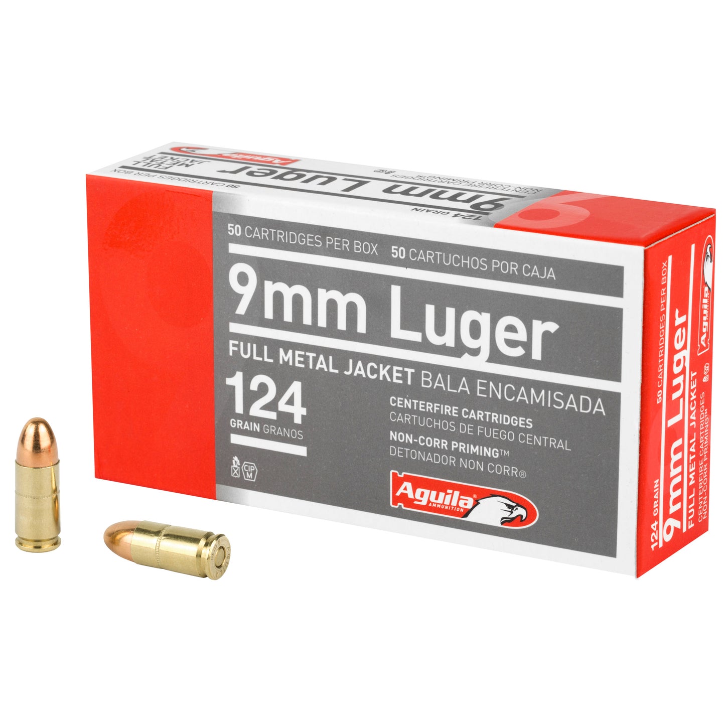 Aguila Ammunition 9mm 124 Grain FMJ Pistol Rounds * Perfect for Home Defense and Target Shooting