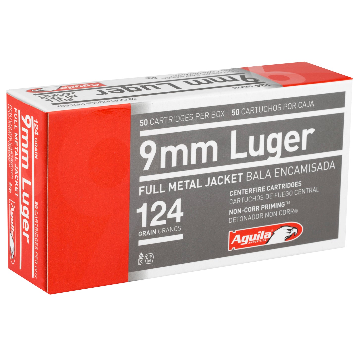 Aguila Ammunition 9mm 124 Grain FMJ Pistol Rounds * Perfect for Home Defense and Target Shooting