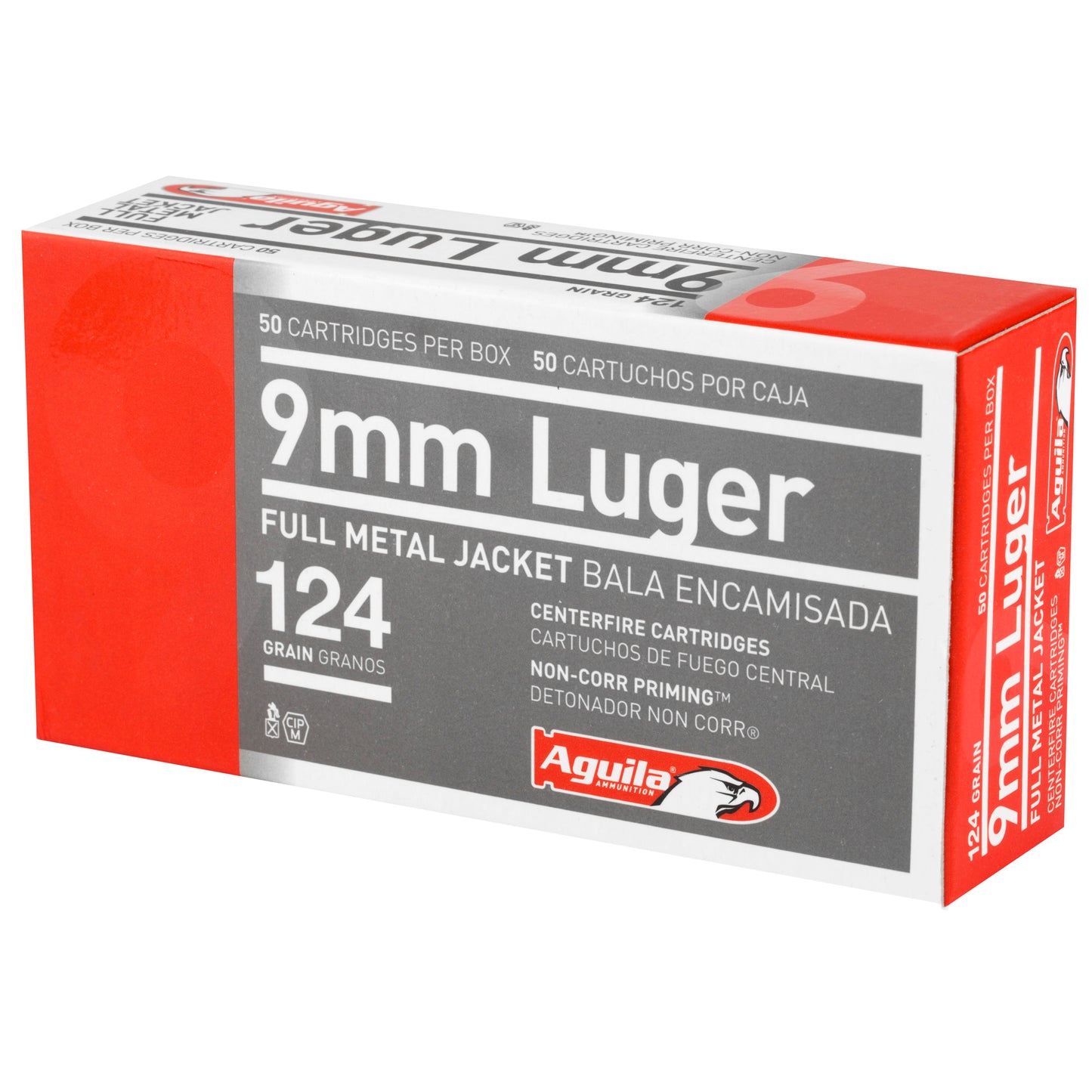 Aguila Ammunition 9mm 124 Grain FMJ Pistol Rounds * Perfect for Home Defense and Target Shooting