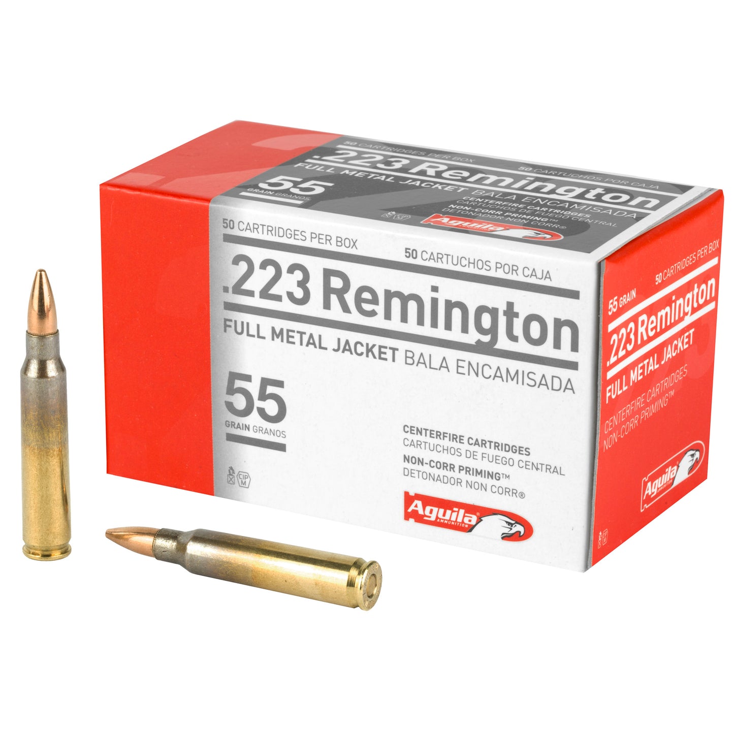 Aguila Ammunition 1E223110 .223 Remington 55 Grain FMJ Rifle Rounds - 50 Count Box, 1000 Case