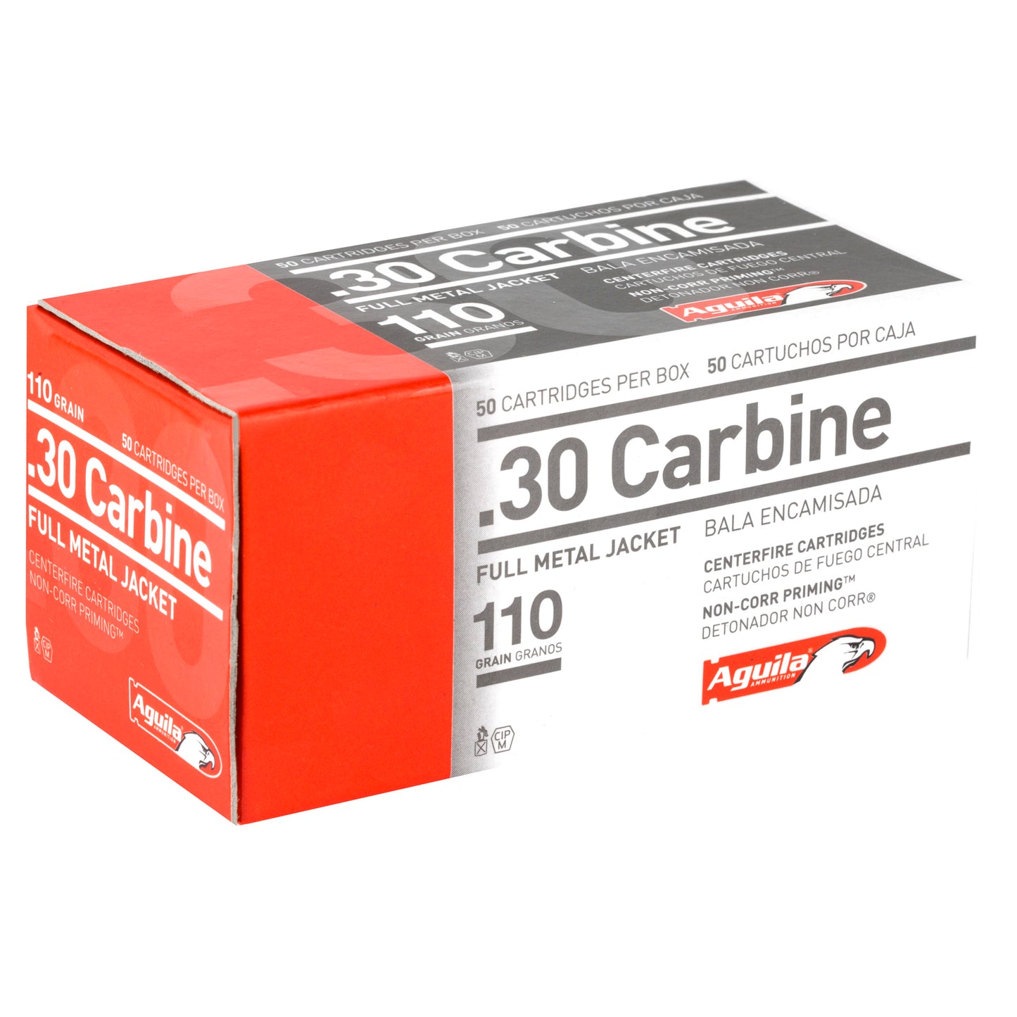 Aguila Ammunition 30 Carbine 110 Grain FMJ Rifle Rounds * Perfect for Hunting and Target Shooting