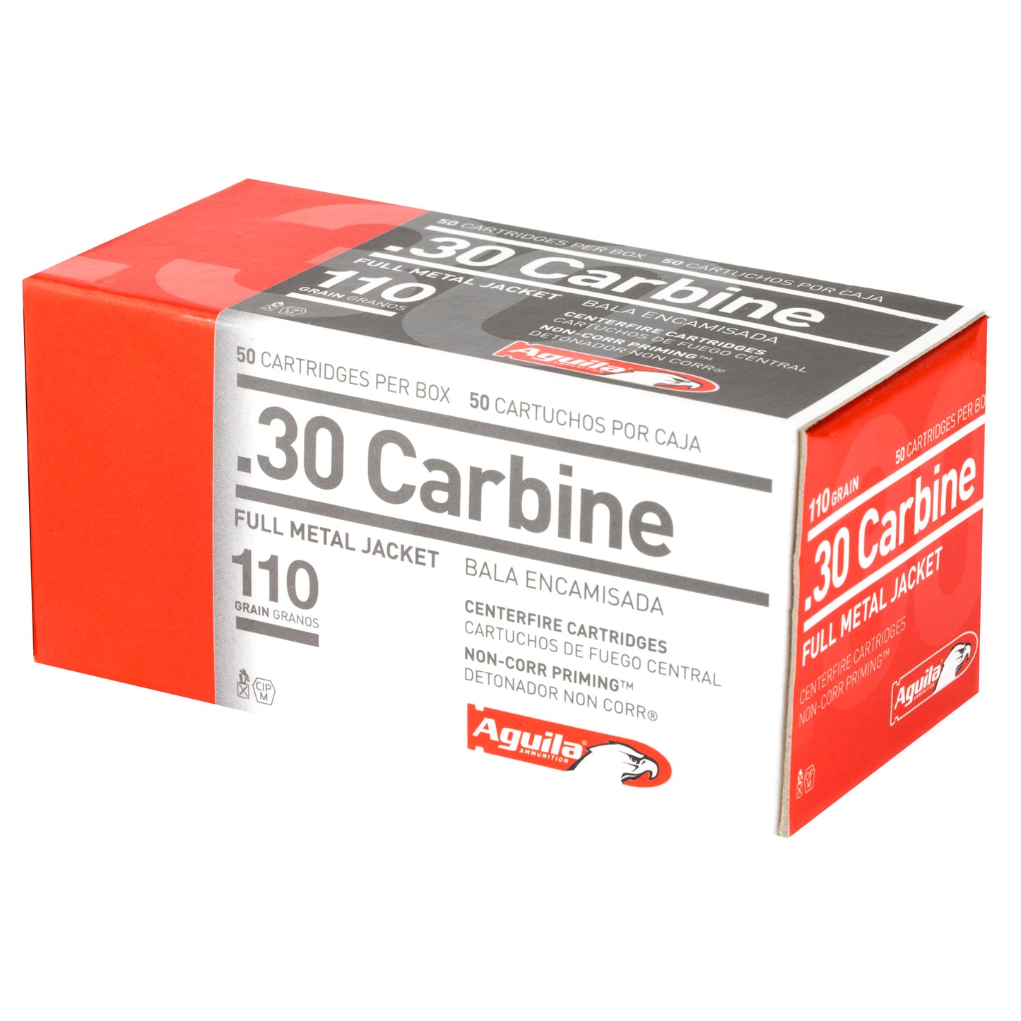 Aguila Ammunition 30 Carbine 110 Grain FMJ Rifle Rounds * Perfect for Hunting and Target Shooting