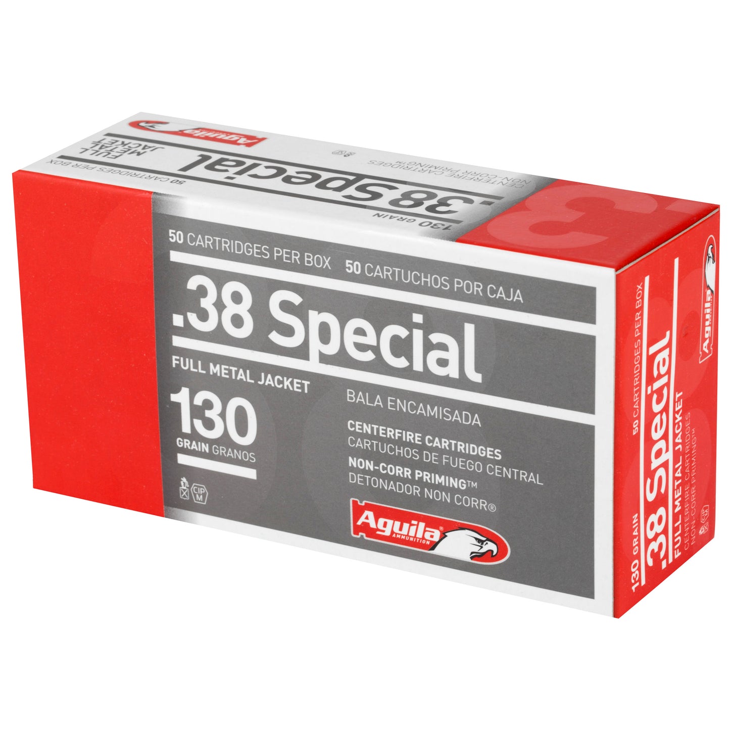 Aguila Ammunition 38 Special 130-Grain Full Metal Jacket Pistol Cartridges (50 Rounds per Box, 1000 per Case)