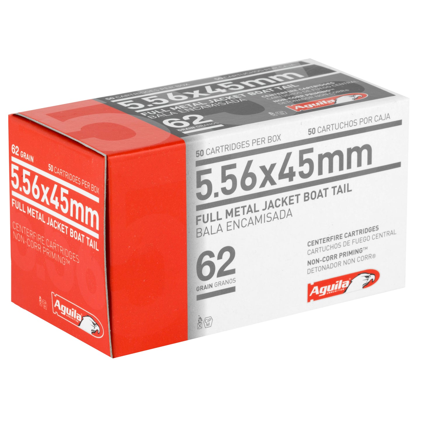 Aguila Ammunition 556 NATO 62 Grain Full Metal Jacket Boat Tail Rifle Ammunition (50 Rounds Per Box)
