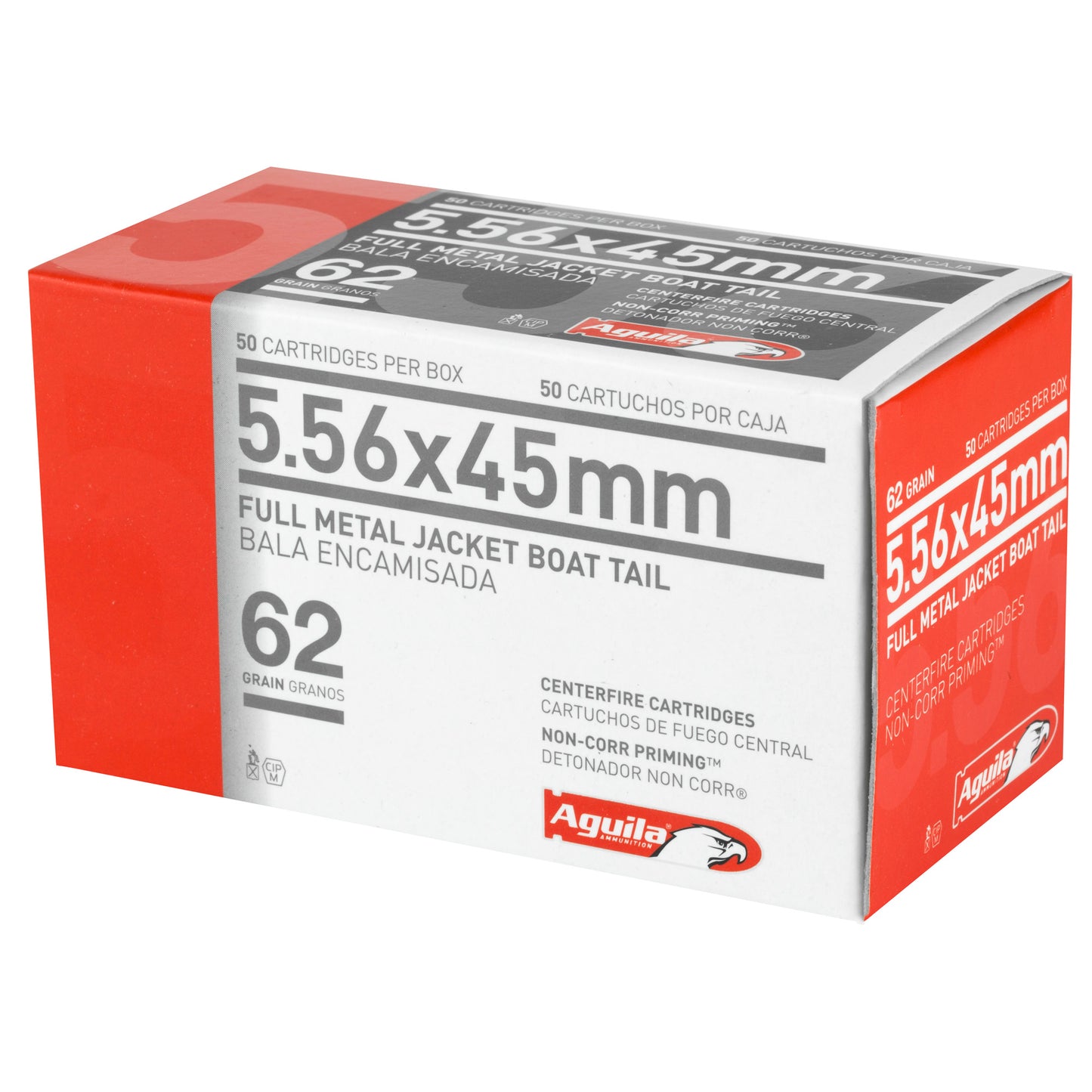 Aguila Ammunition 556 NATO 62 Grain Full Metal Jacket Boat Tail Rifle Ammunition (50 Rounds Per Box)