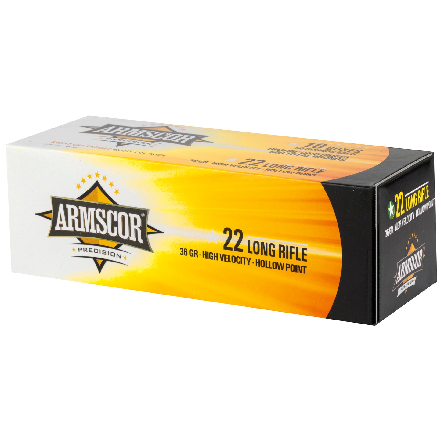 Armscor 22LR Hollow Point Ammunition * 36 Grain, 50 Rounds per Box, 5000 Rounds per Case