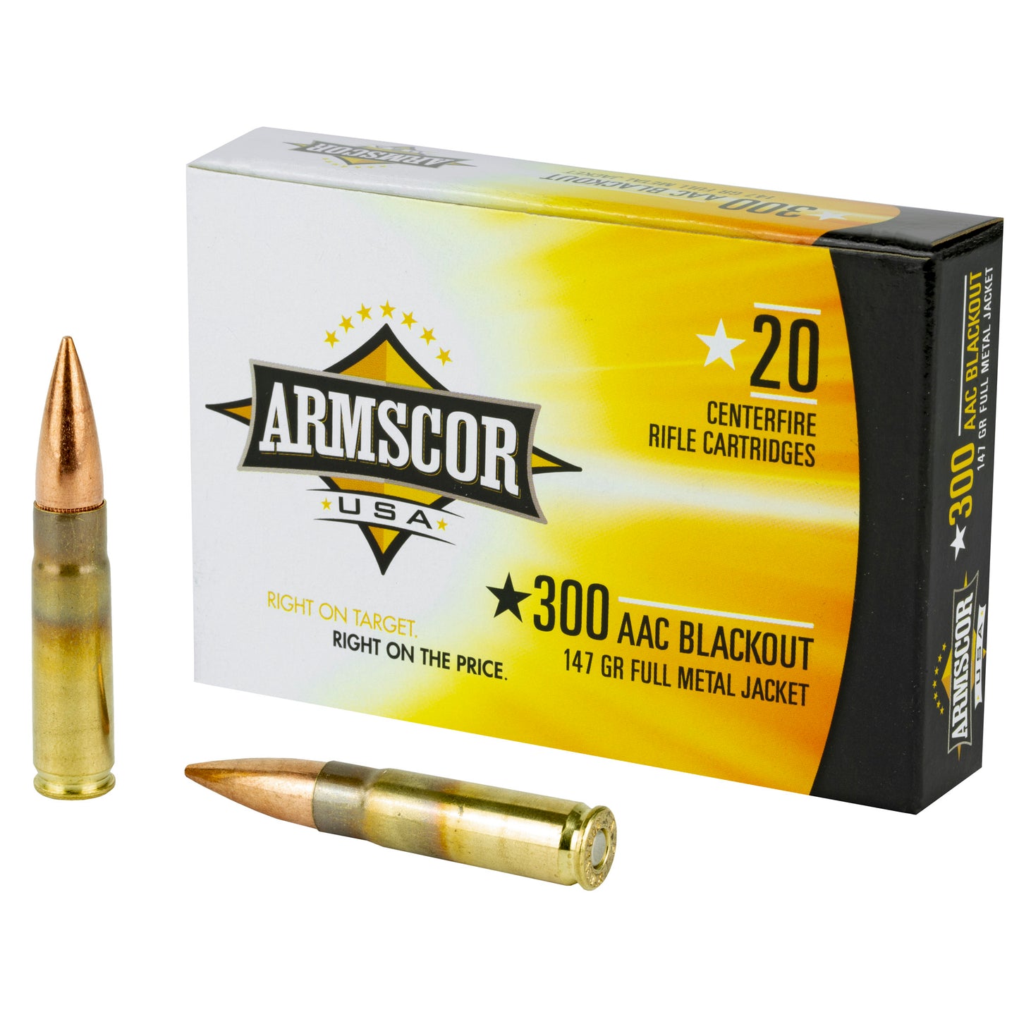 Armscor 300 Blackout 147-Grain Full Metal Jacket Ammo * 20 R rounds per Box, 200 per Case