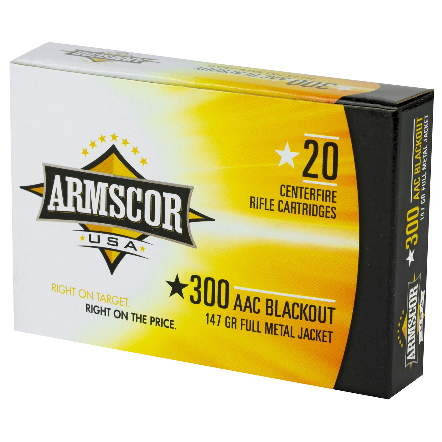 Armscor 300 Blackout 147-Grain Full Metal Jacket Ammo * 20 R rounds per Box, 200 per Case