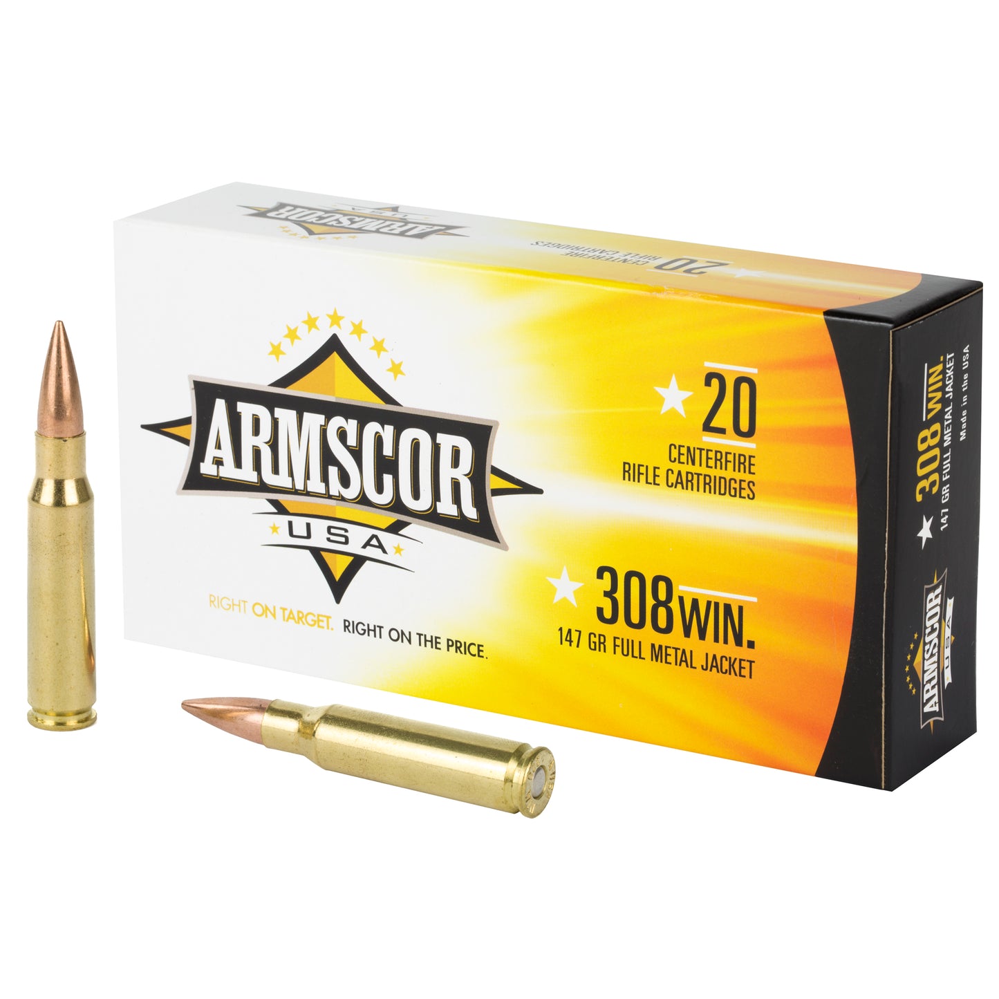 Armscor 308 Winchester 147-Grain FMJ Ammunition - Reliable Full Metal Jacket Rounds