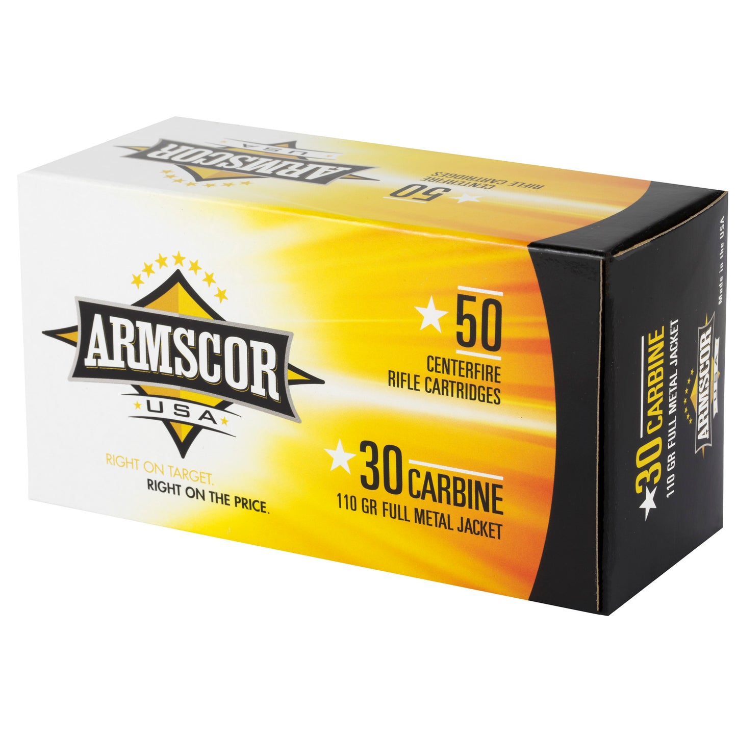 Armscor 30 Carbine FMJ Ammunition * 110 Grain Full Metal Jacket * 50 Rounds per Box