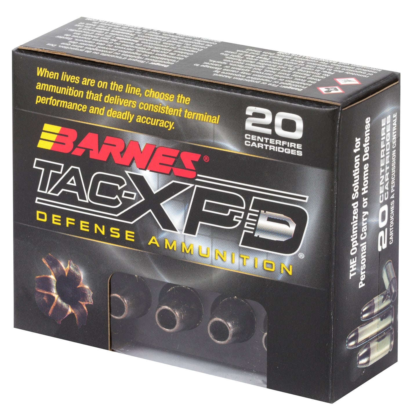 Barnes TAC-XPD .380 ACP 80-Grain Hollow Point Ammunition * 20 Rounds per Box, 200 Rounds per Case