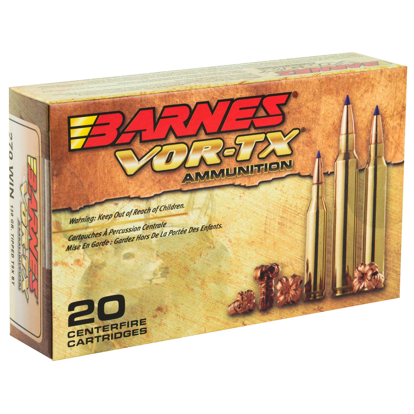Barnes VOR-TX 270 Winchester 130 Grain Tipped Triple Shock X Ammunition