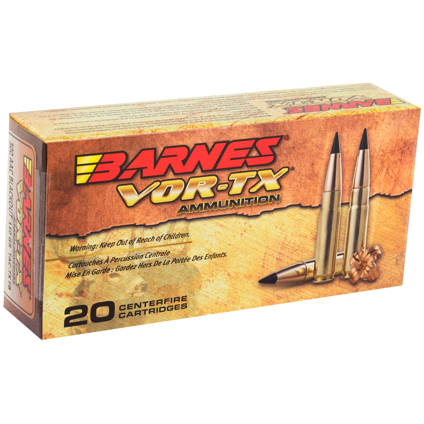 Barnes VOR-TX 300 Blackout 110-Grain Tipped Triple Shock X Ammunition