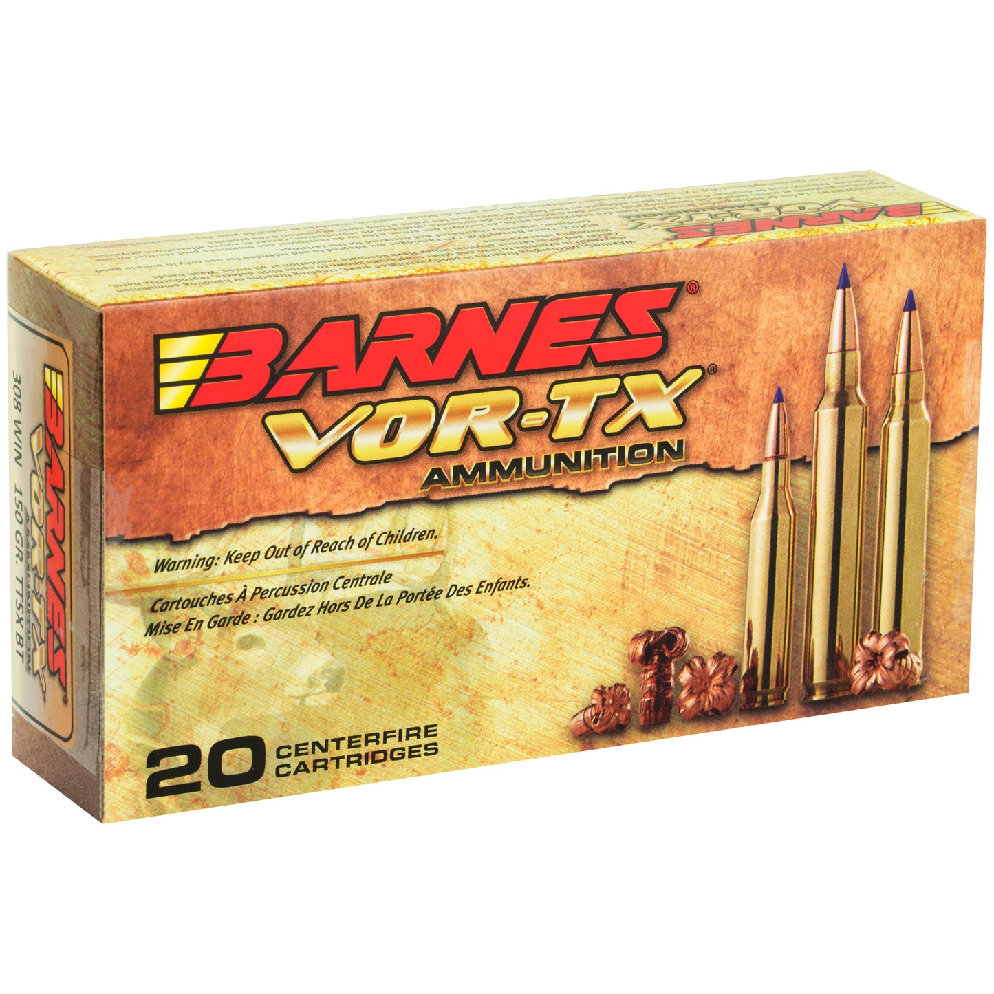 Barnes VOR-TX 308 Winchester 150 Grain Tipped Triple Shock X Ammunition * Precision Hunting Round