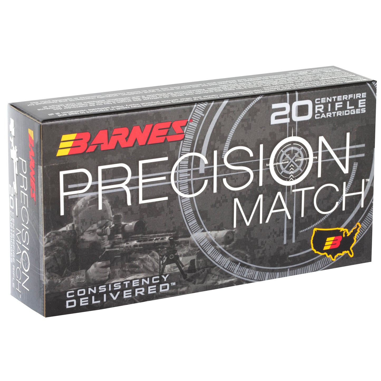 Barnes Precision Match .308 Winchester 175 Grain Open Tip Match Ammunition - 20 Rounds per Box