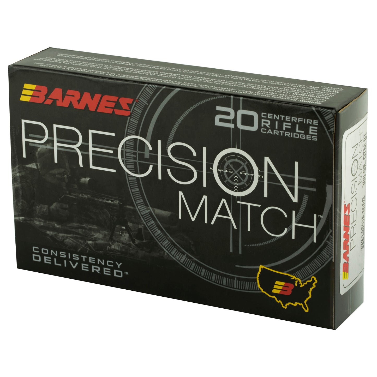 Barnes Precision Match 338 Lapua Mag 300-Grain Open Tip Match Ammunition - 20 Rounds