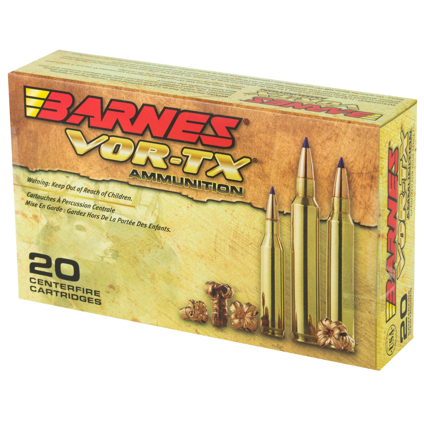 Barnes VOR-TX 35 Whelen Tipped Triple Shock X 180-Grain Ammunition (20 Rounds)