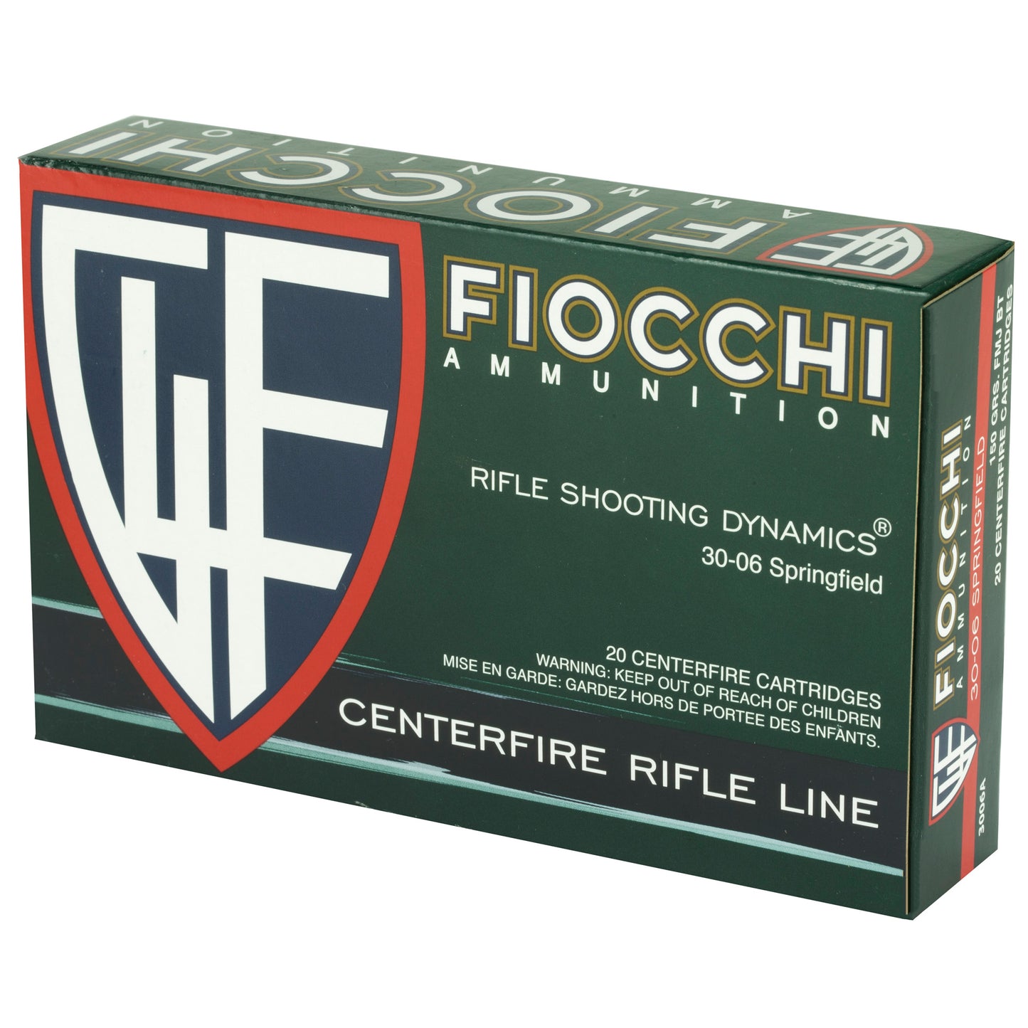 Fiocchi Ammunition 30-06 Springfield 150 Grain FMJ Boat Tail - Reliable Rifle Ammo