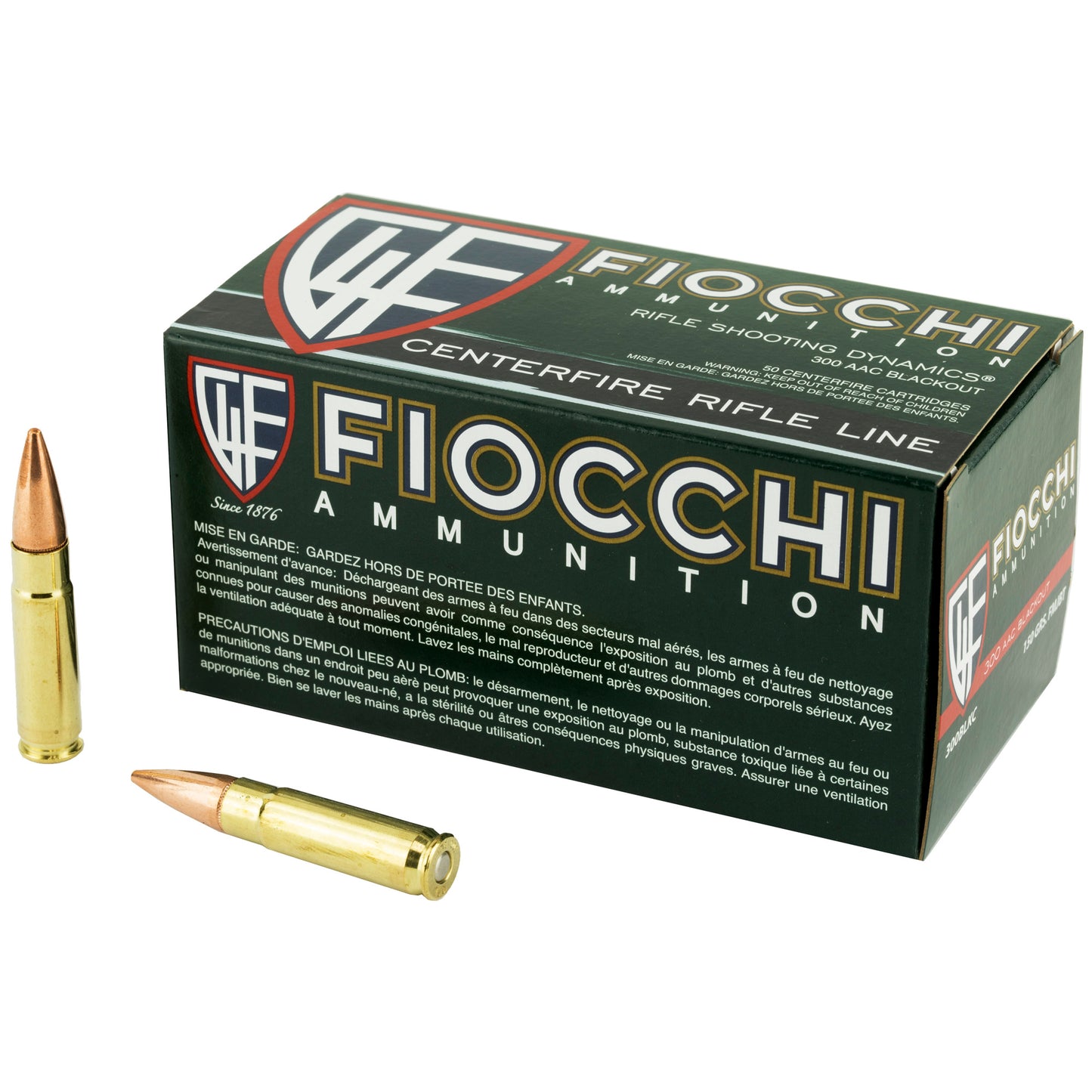Fiocchi Ammunition 300BLK 150 Grain Full Metal Jacket Boat Tail * Reliable Rifle Ammo for Range and Competition