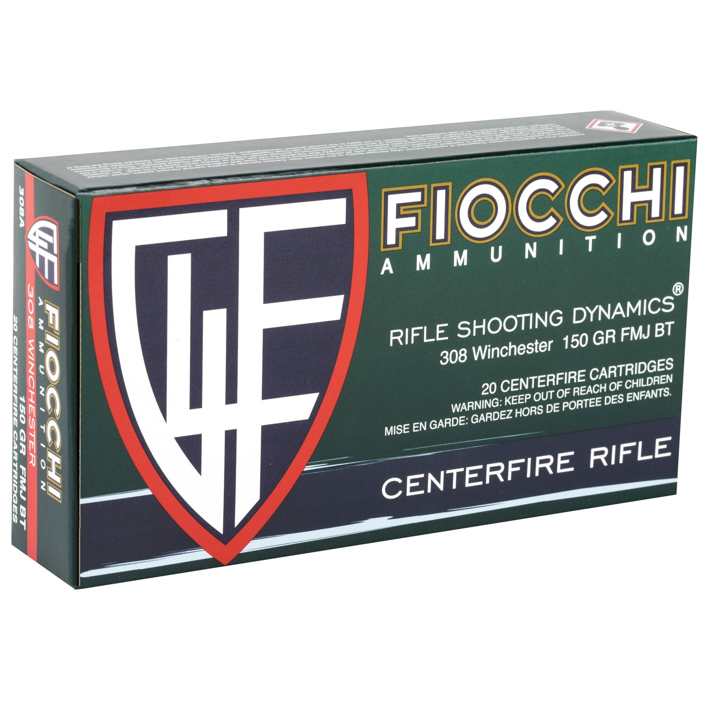 Fiocchi Ammunition Fiocchi Rifle 308 Winchester 150 Grain FMJ Boat Tail * 20 Rounds Per Box, 200 Per Case