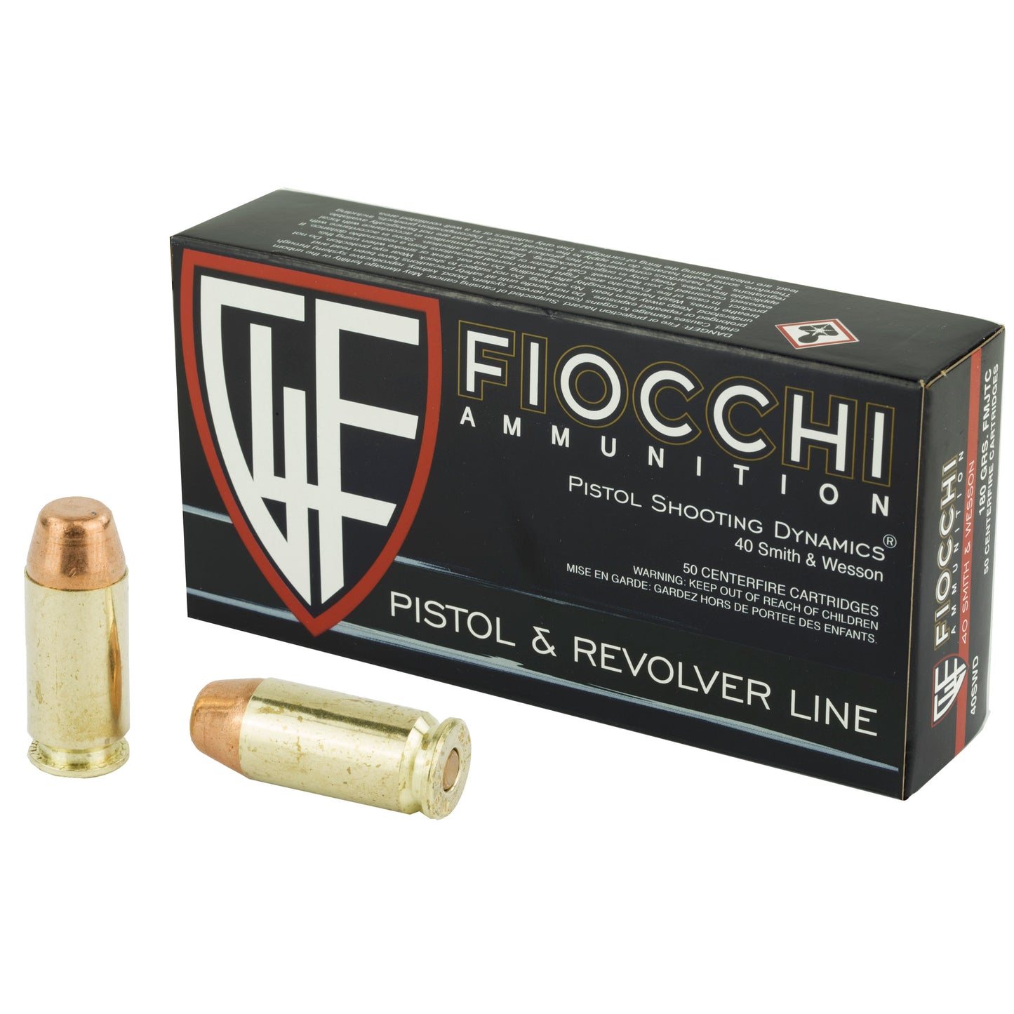 Fiocchi Ammunition 40 S&W 180 Grain FMJ Centerfire Pistol Ammo * Reliable Range & Target Practice