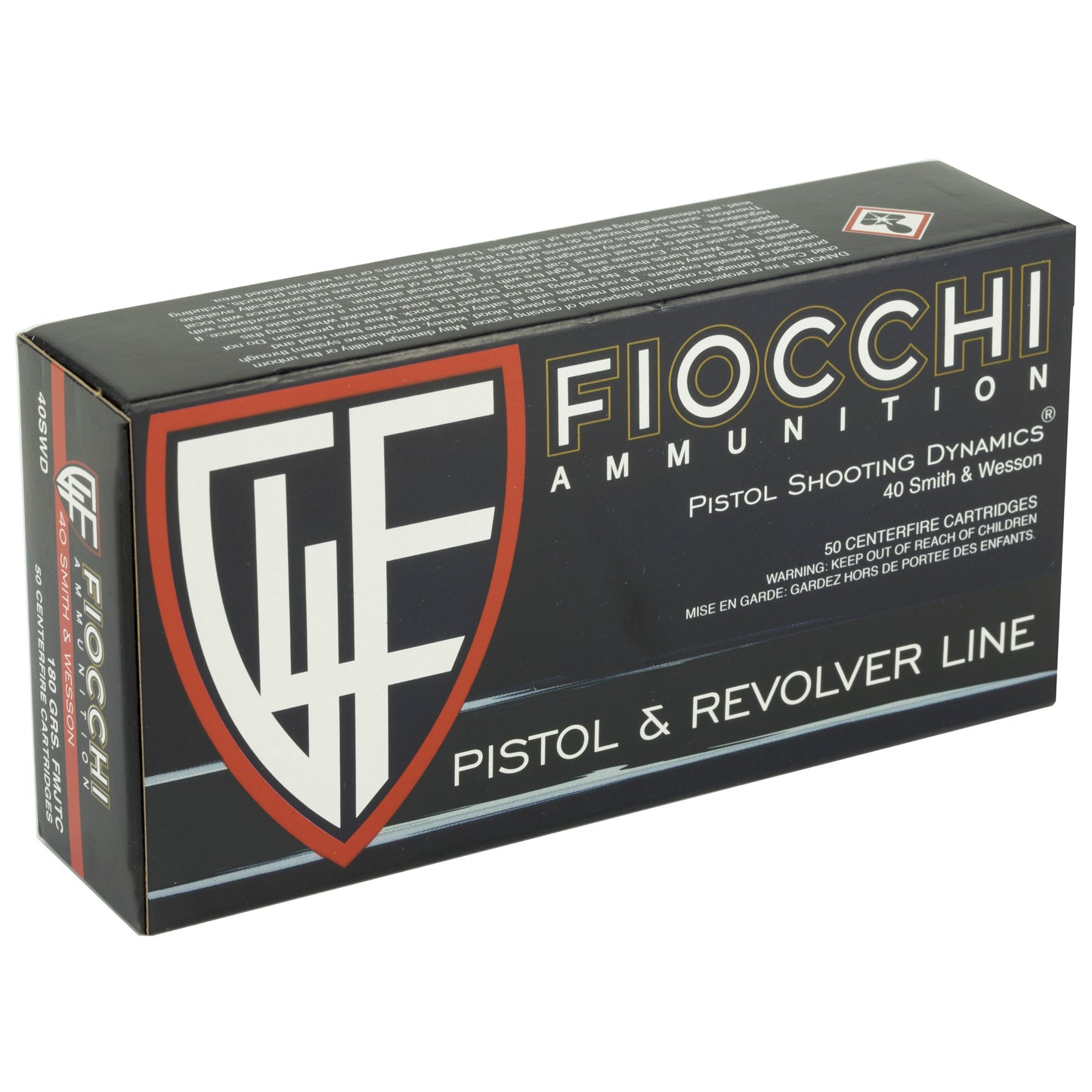 Fiocchi Ammunition 40 S&W 180 Grain FMJ Centerfire Pistol Ammo * Reliable Range & Target Practice