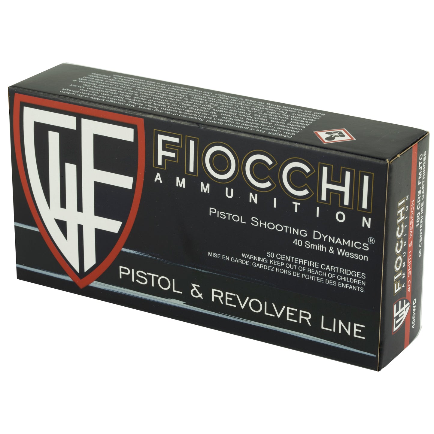 Fiocchi Ammunition 40 S&W 180 Grain FMJ Centerfire Pistol Ammo * Reliable Range & Target Practice