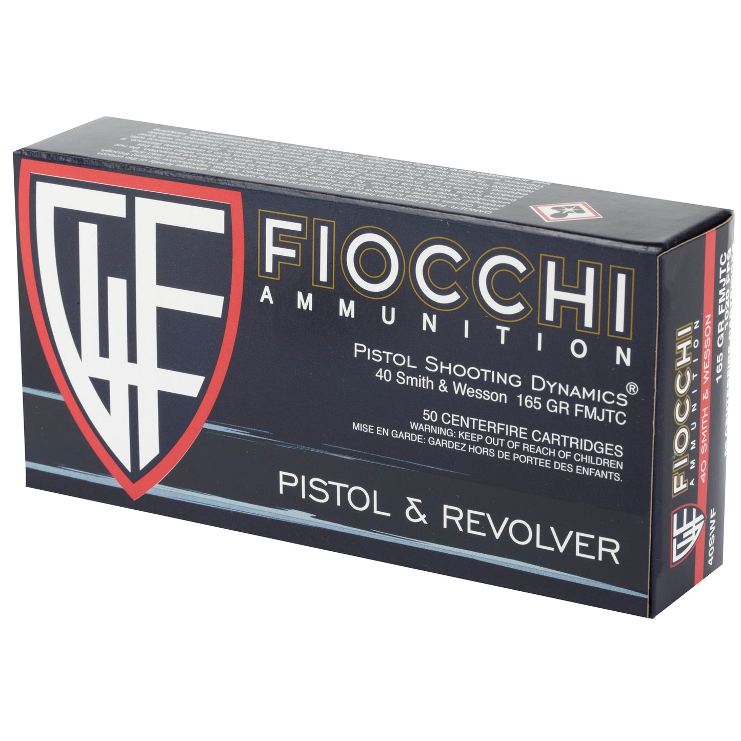 Fiocchi Ammunition 40 S&W 165 Grain Full Metal Jacket Pistol Ammo (50 Rounds per Box, 1000 per Case)