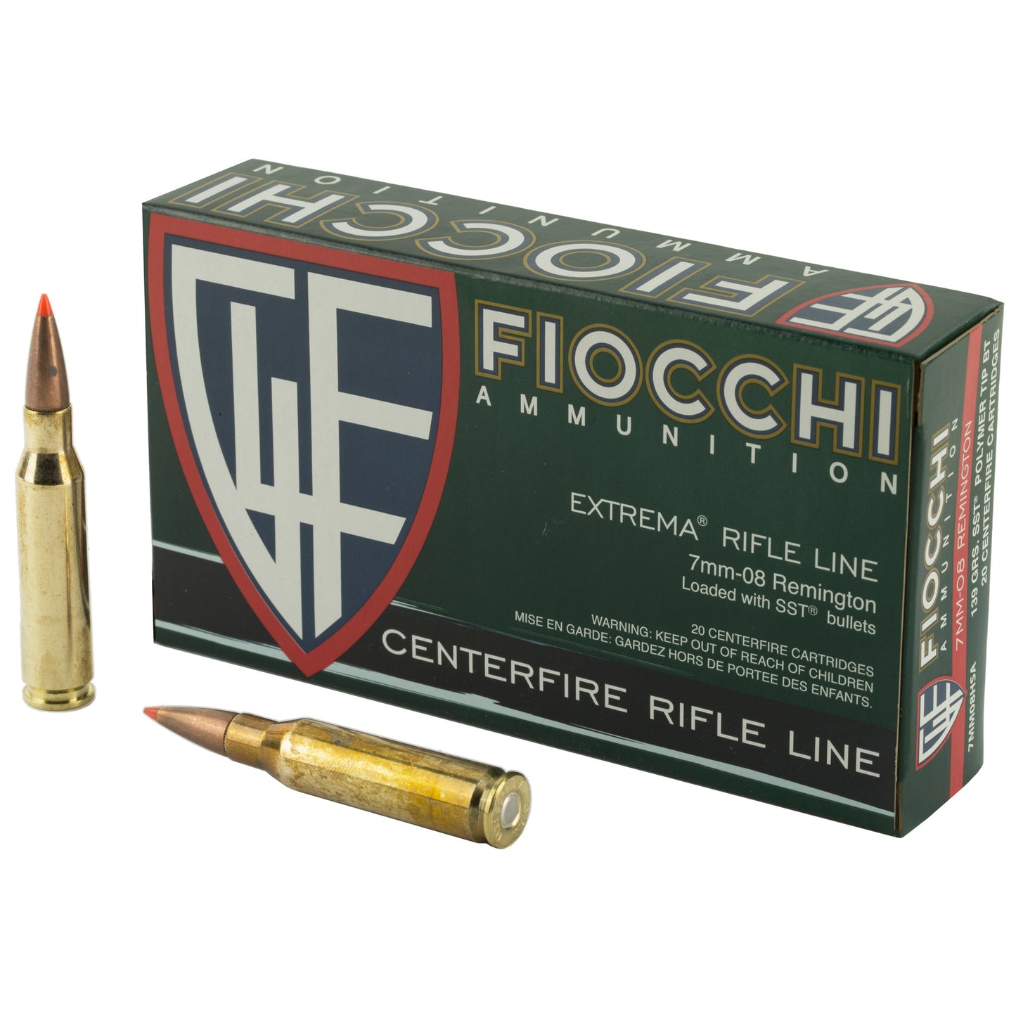 Fiocchi Ammunition 7mm-08 Remington SST 139 Grain Rifle Cartridge (20 Rounds per Box, 200 per Case)