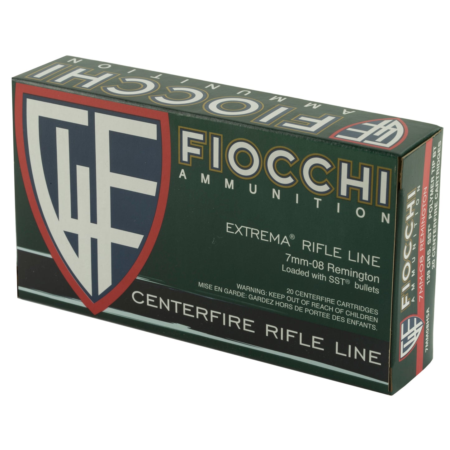 Fiocchi Ammunition 7mm-08 Remington SST 139 Grain Rifle Cartridge (20 Rounds per Box, 200 per Case)