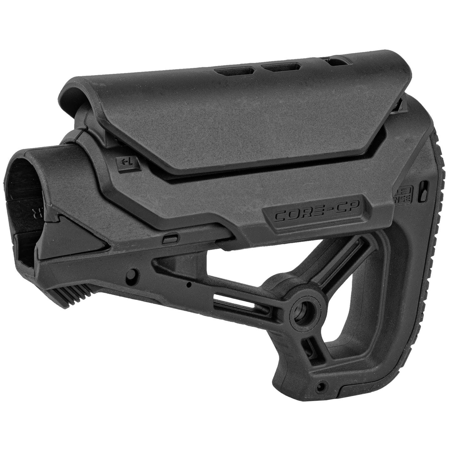 F.A.B. Defense GL-Core Compact Stock with Adjustable Cheek Rest for AR-15/M4 - Black