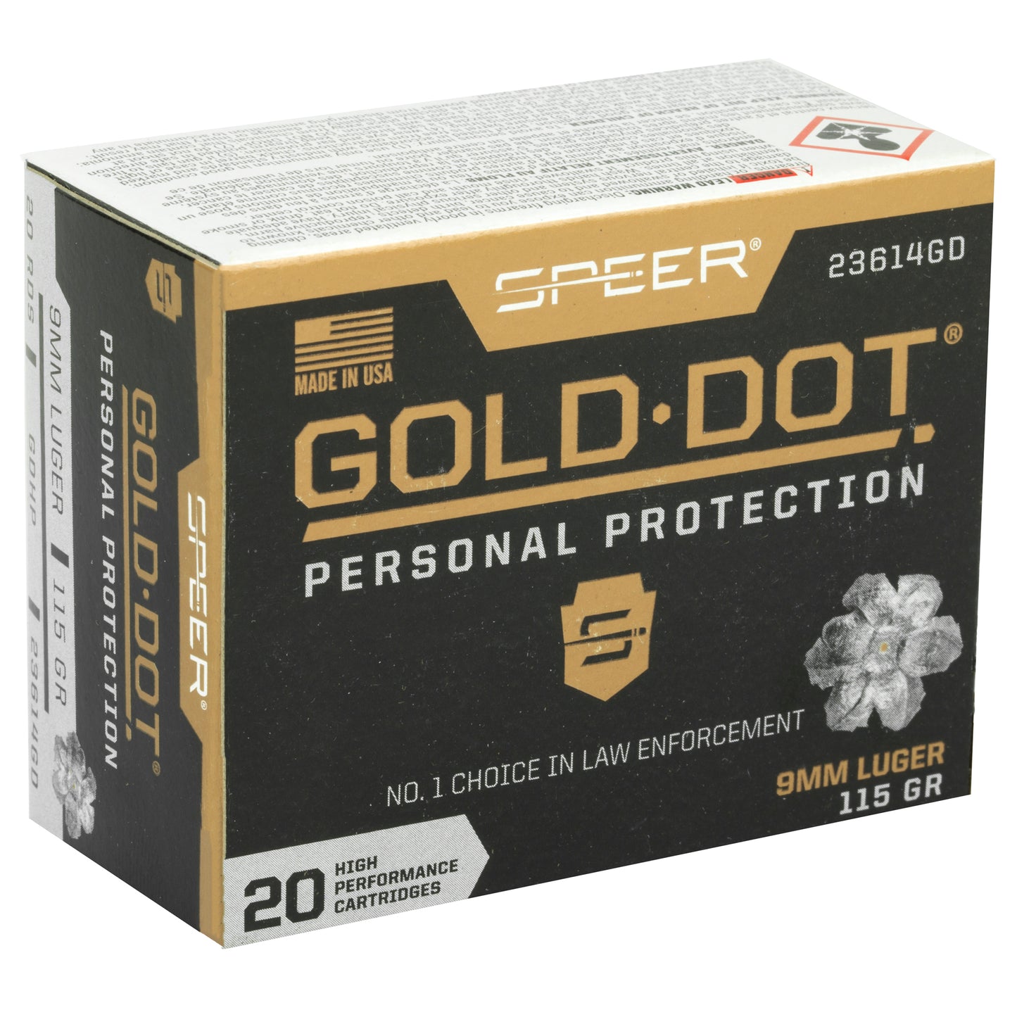 Speer Gold Dot 9mm 115 Grain Hollow Point Ammunition * Reliable Self-Defense and Law Enforcement Load