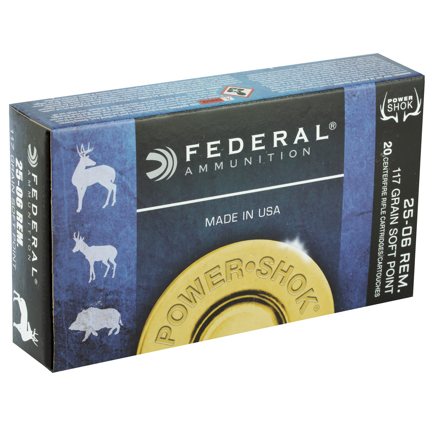 Federal PowerShok 2506BS 117-Grain Soft Point Rifle Ammunition for 25-06 Remington
