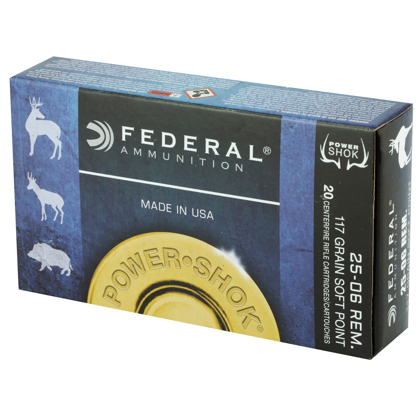 Federal PowerShok 2506BS 117-Grain Soft Point Rifle Ammunition for 25-06 Remington