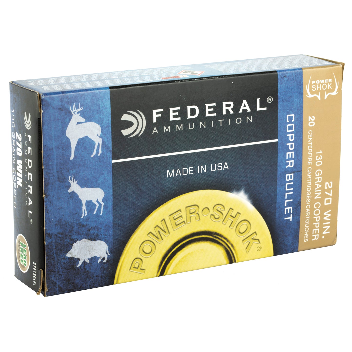 Federal Power Shok Copper 270 Winchester 130 Grain Hollow Point Ammunition * Reliable Hunting Performance