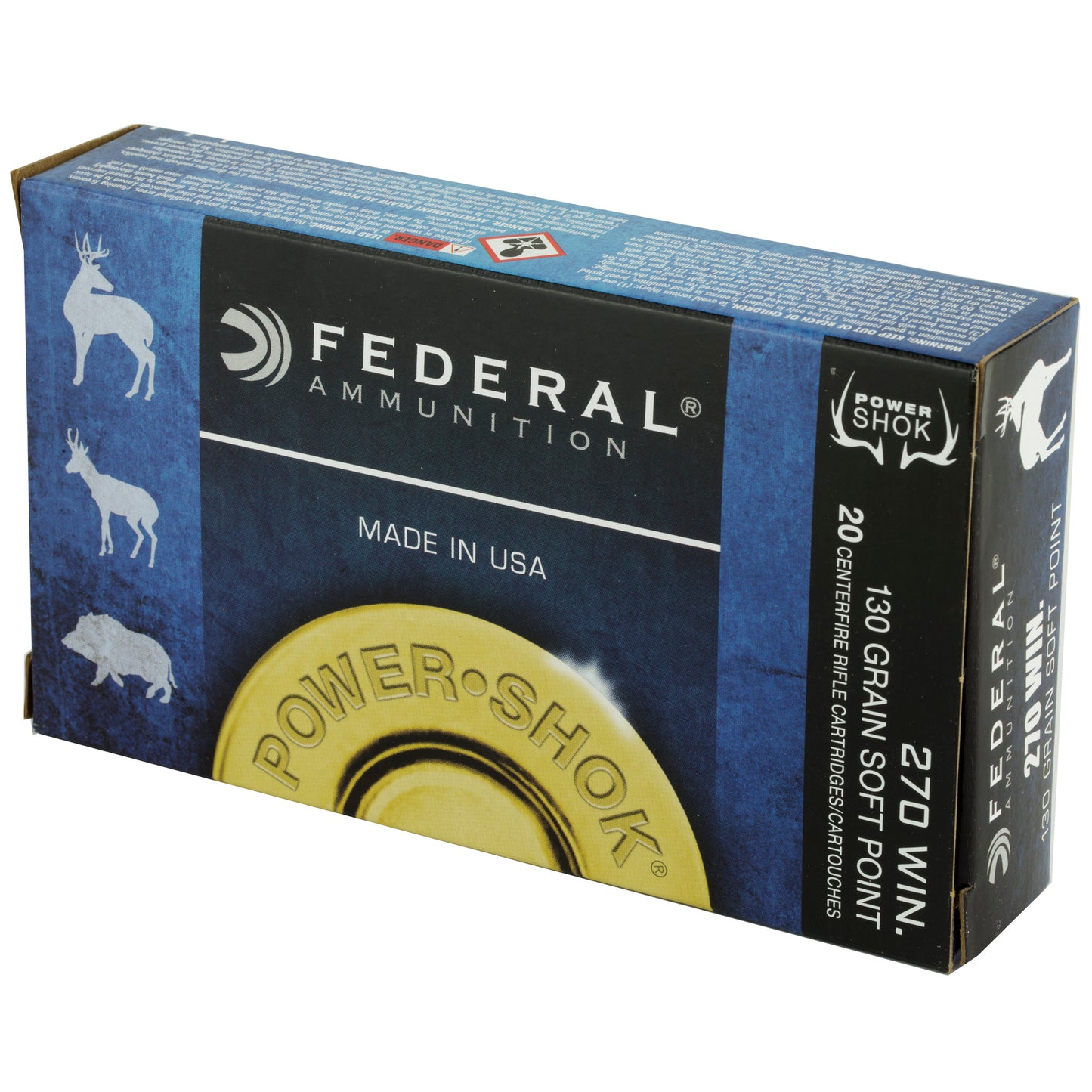 Federal PowerShok .270 Winchester 130-Grain Soft Point Rifle Ammunition (20 Rounds)