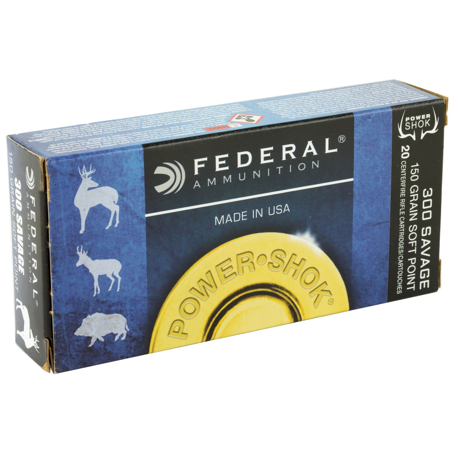 Federal PowerShok 300 Savage 150 Grain Soft Point Rifle Ammunition - 20 Rounds