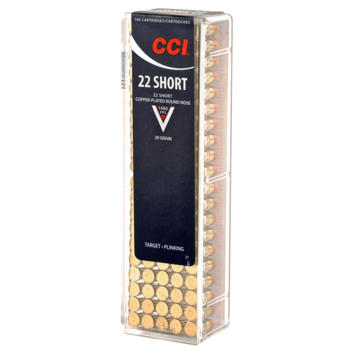 CCI Ammunition 22 Short High Velocity Copper Plated Round Nose * 29 Grain, 100 Rounds