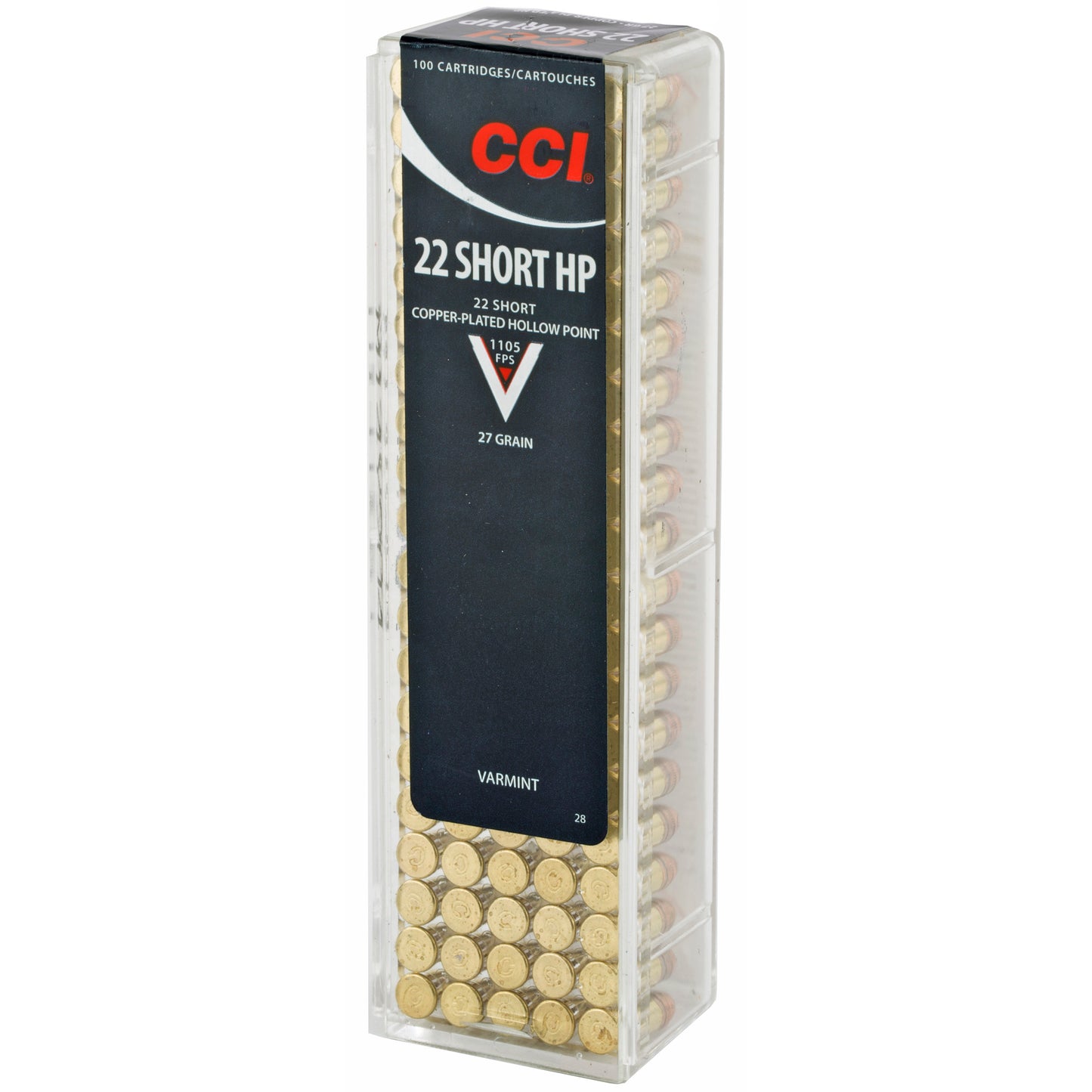 CCI Ammunition 22 Short High Velocity Hollow Point * 27 Grain, Pack of 100 Rounds