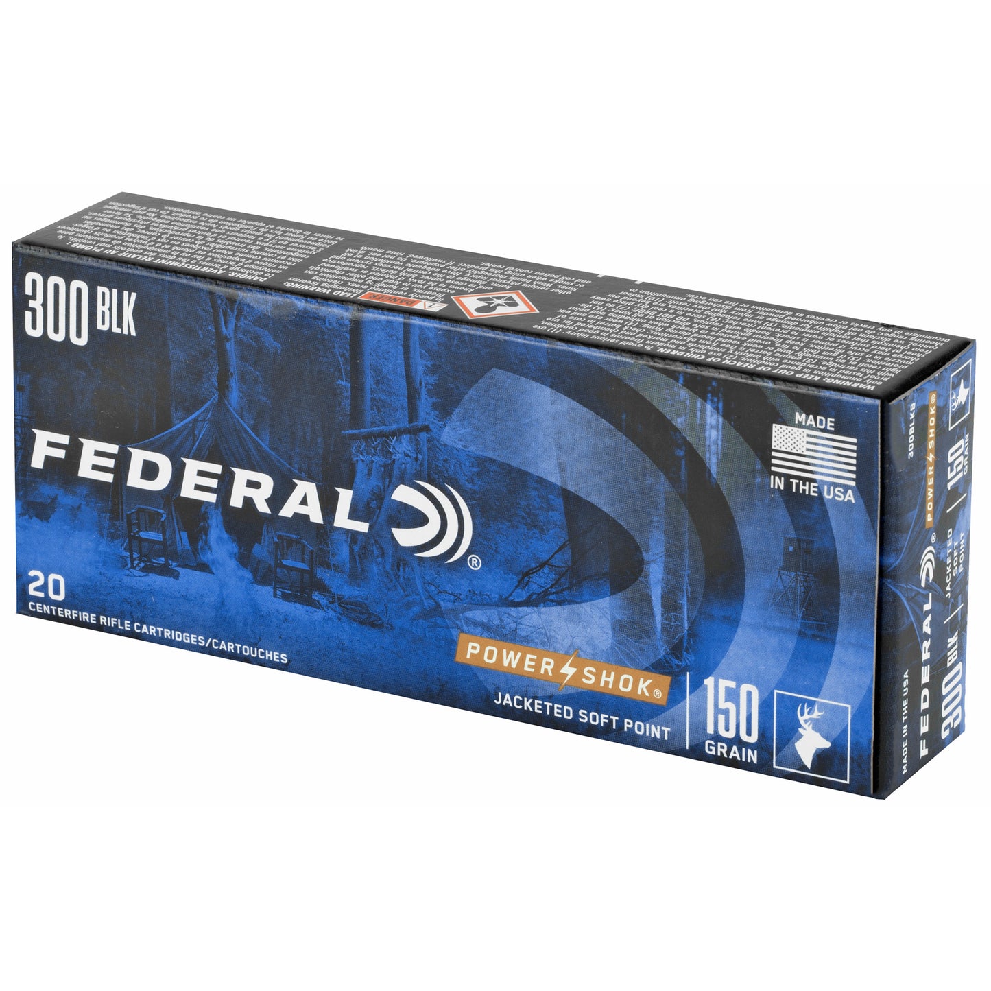 Federal PowerShok 300 Blackout 150 Grain Soft Point Rifle Ammunition (Case of 200)