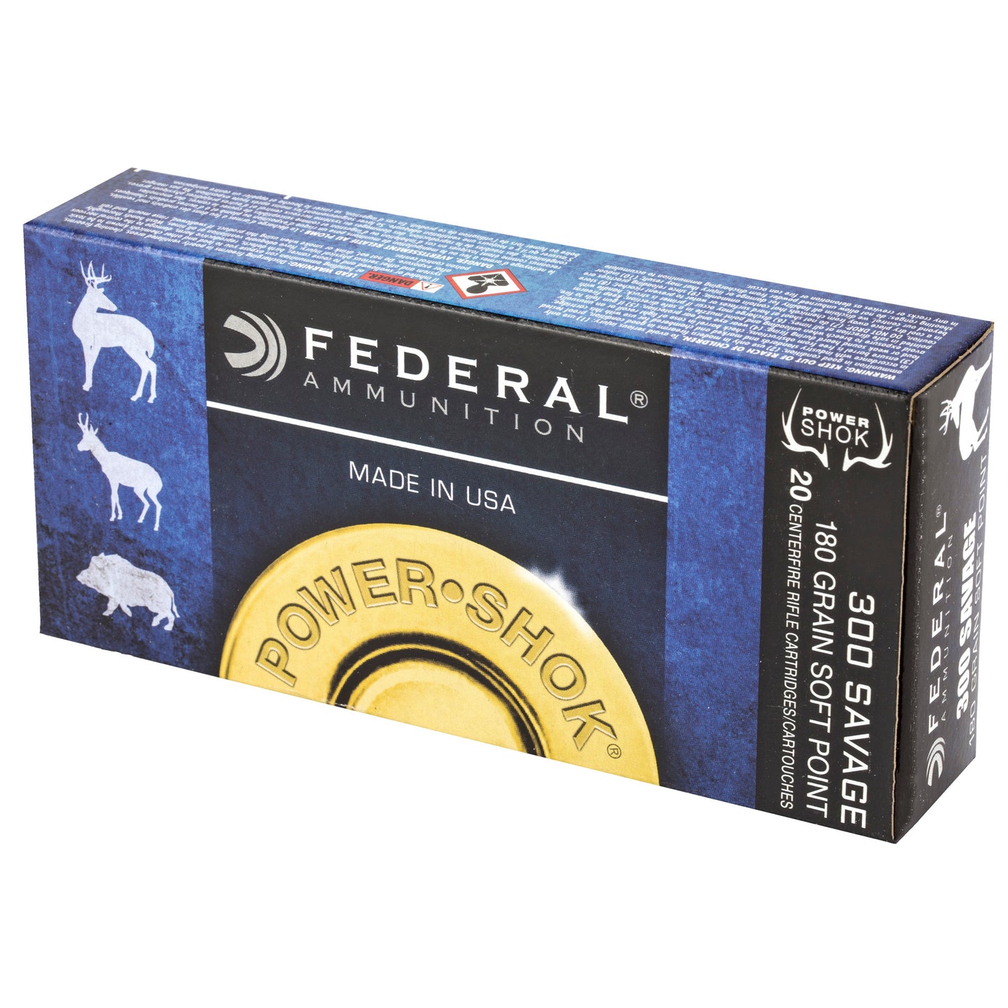 Federal PowerShok .300 Savage 180 Grain Soft Point Hunting Bullets (20 Rounds)
