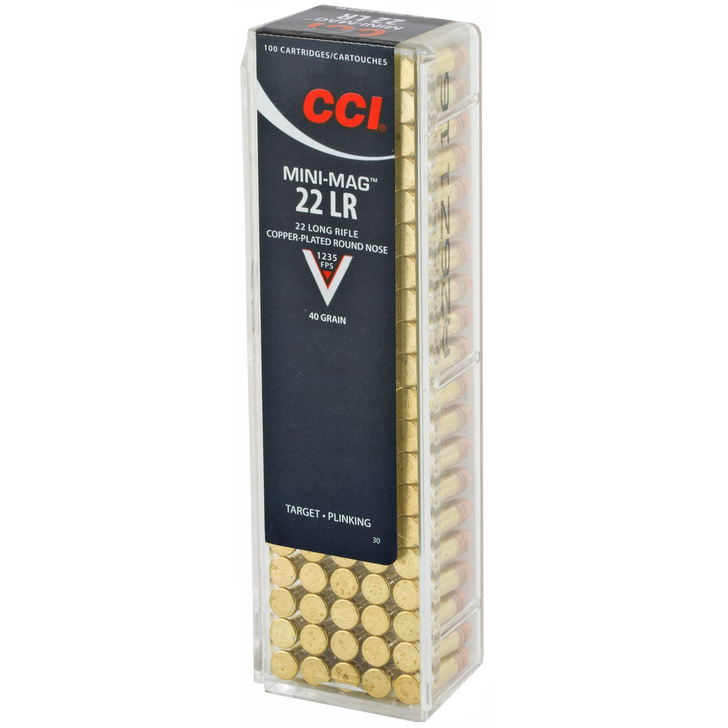 CCI Ammunition Mini Mag .22 LR Copper Plated Round Nose - 40 Grain, 100 Rounds per Box