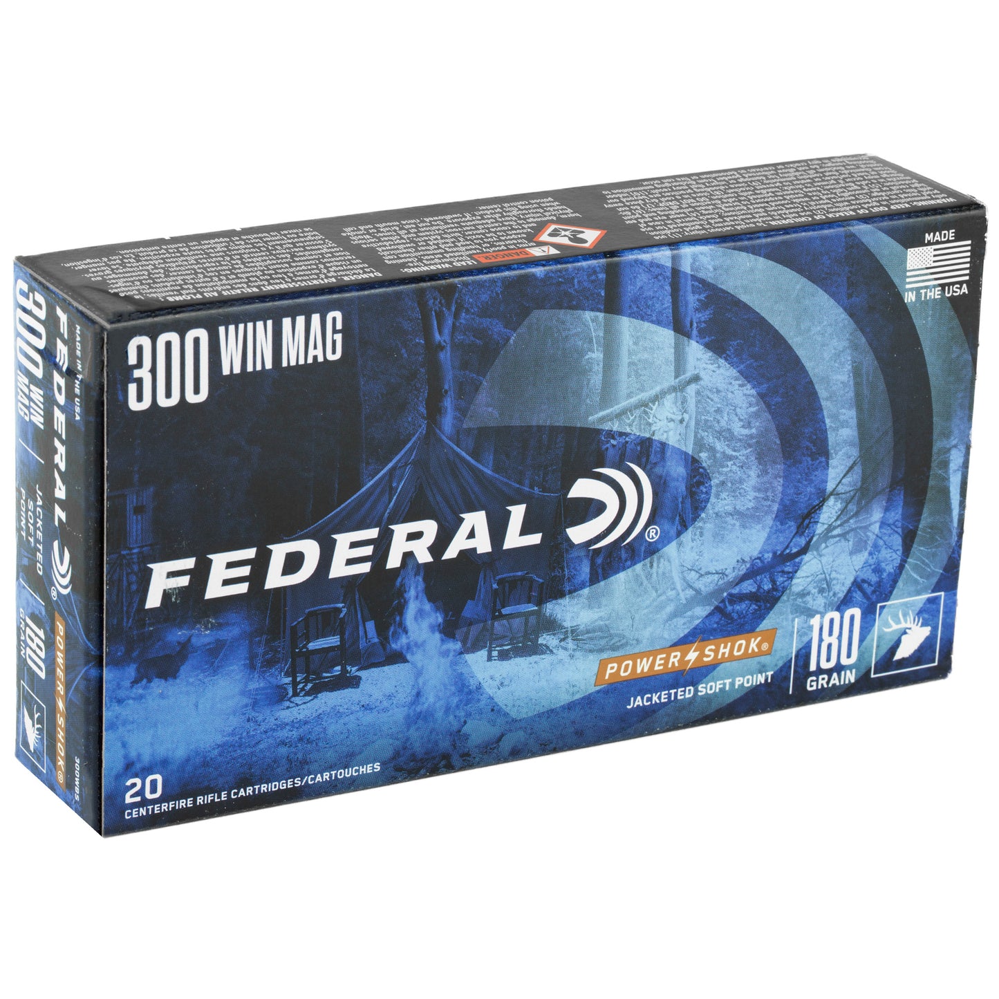 Federal PowerShok 300 Winchester Magnum 180-Grain Soft Point Ammunition * 20 Rounds