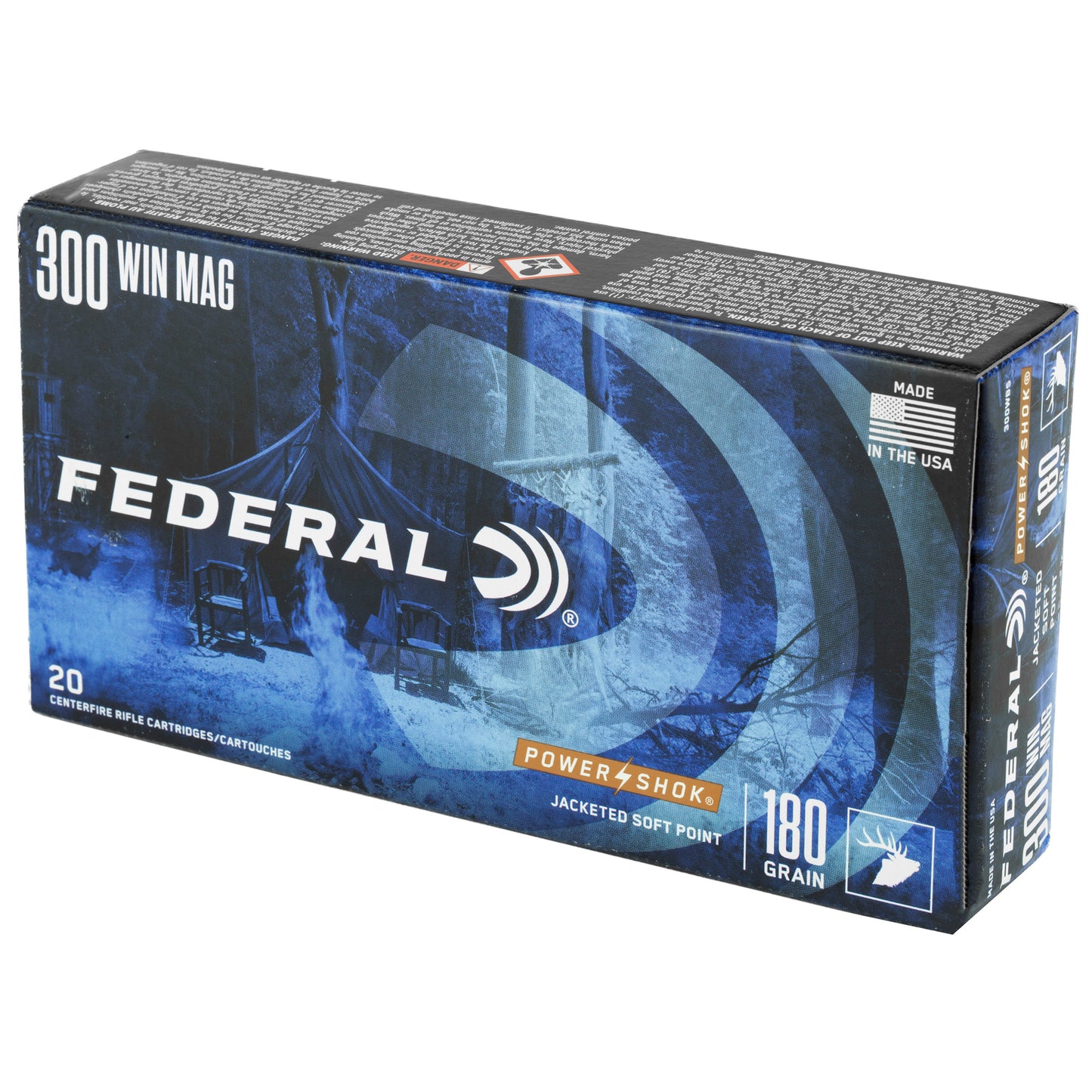 Federal PowerShok 300 Winchester Magnum 180-Grain Soft Point Ammunition * 20 Rounds