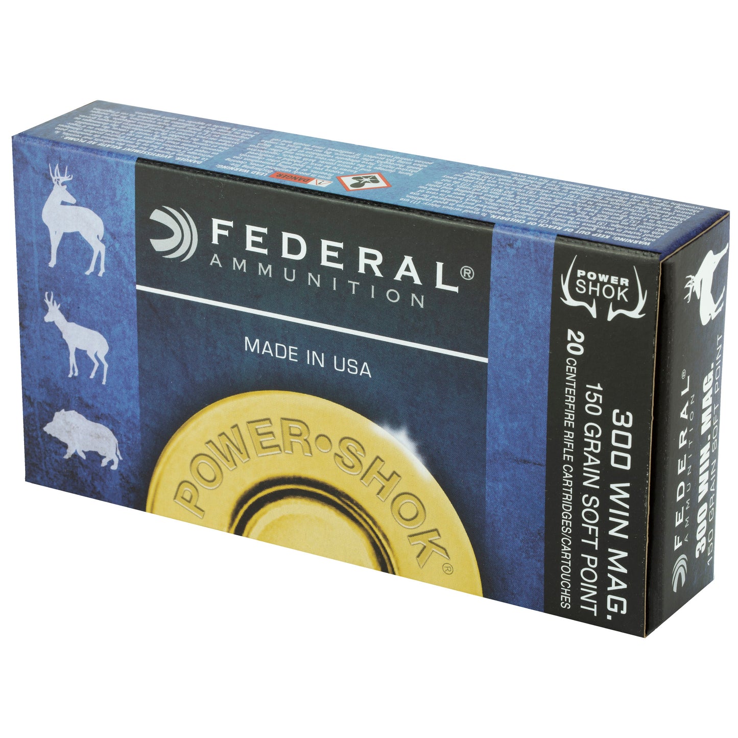 Federal PowerShok 300 Winchester Magnum 150 Grain Soft Point Ammunition - Reliable Hunting Load