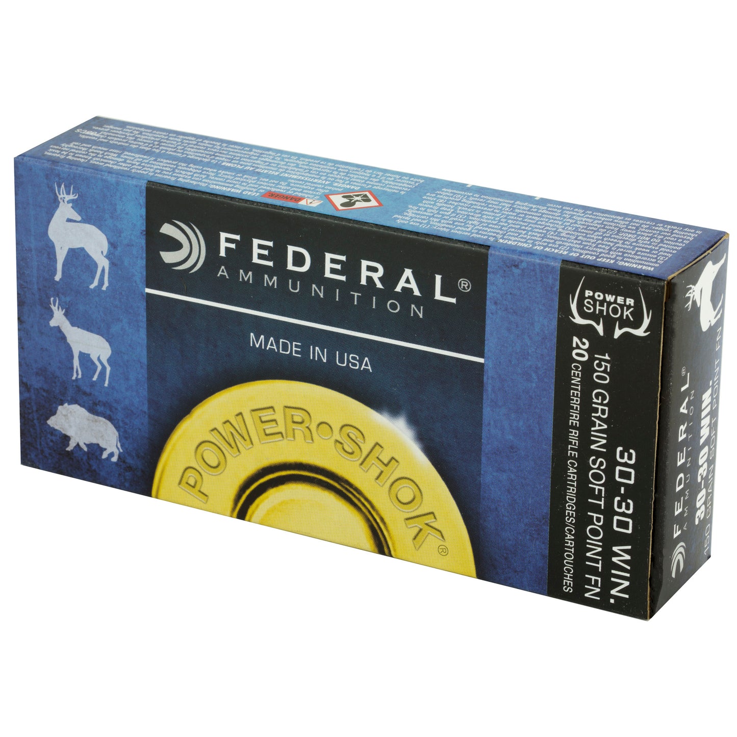 Federal PowerShok .30-30 Winchester 150 Grain Soft Point Rifle Ammo - 20 Rounds