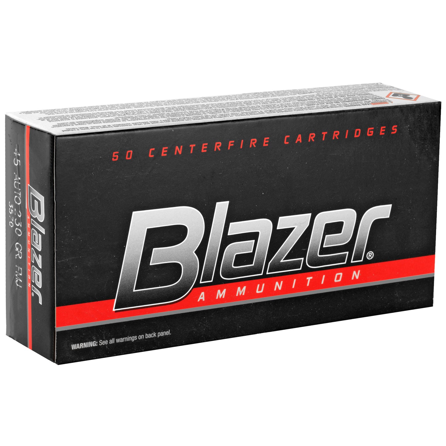 Blazer Ammunition 45 ACP 230-Grain Full Metal Jacket - 50 Rounds per Box, 1000 Rounds per Case