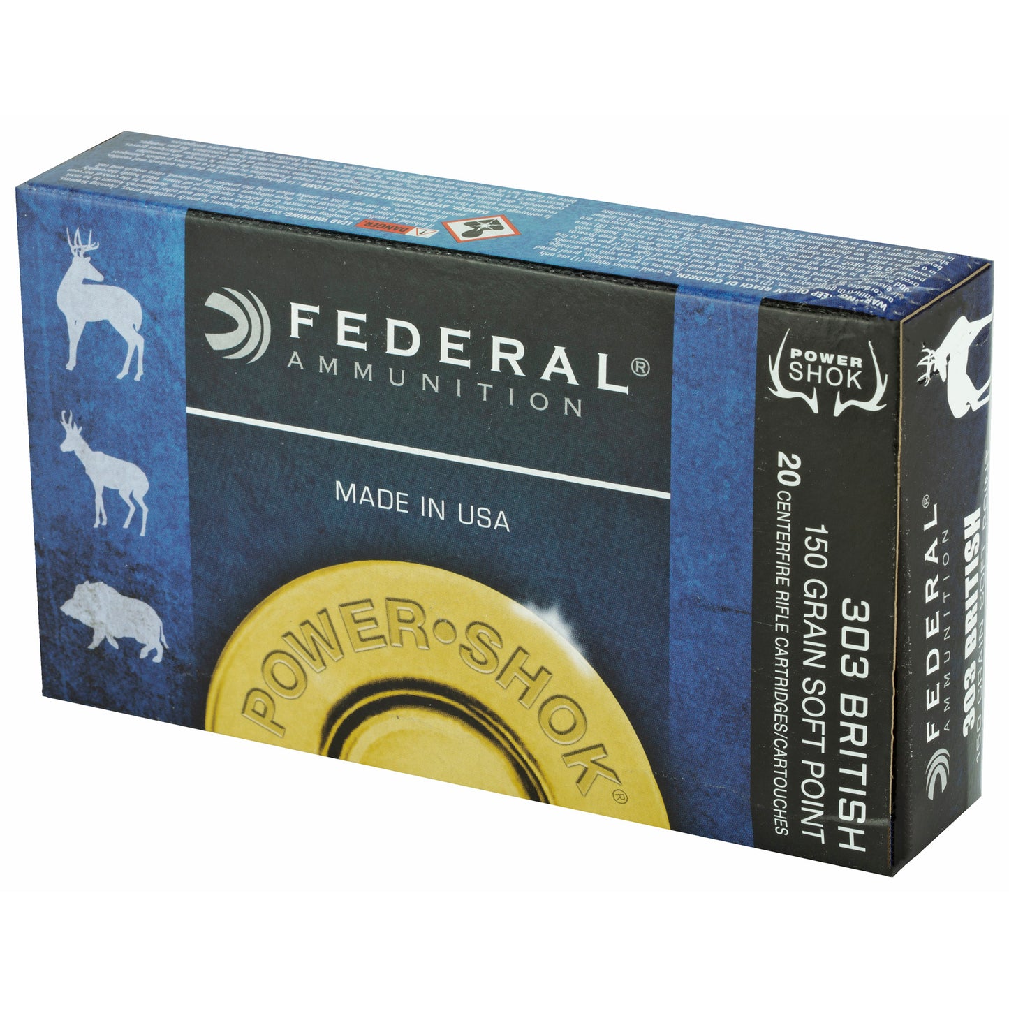 Federal PowerShok .303 British 150 Grain Soft Point Hunting Ammunition * Reliable Performance for Medium and Big Game
