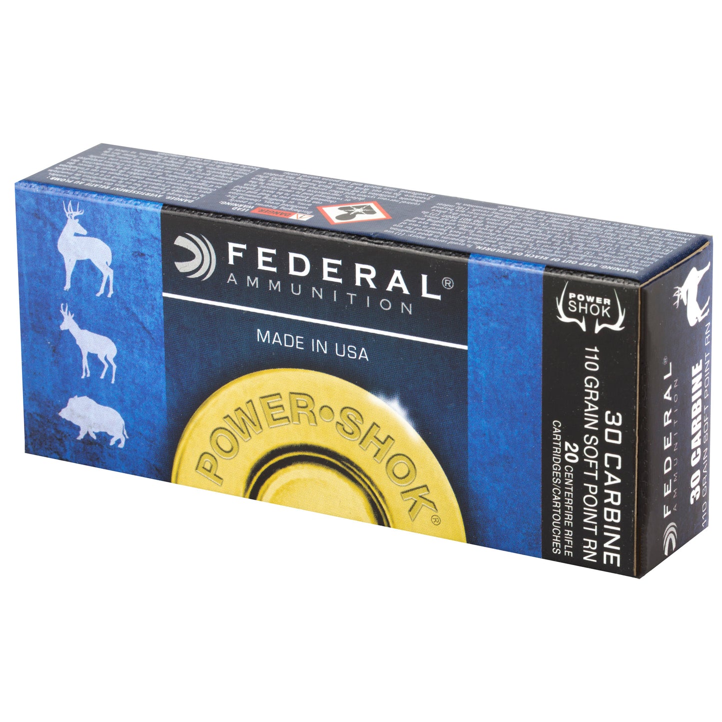 Federal PowerShok 30 Carbine 110-Grain Jacketed Soft Point Ammo - Reliable Hunting Performance