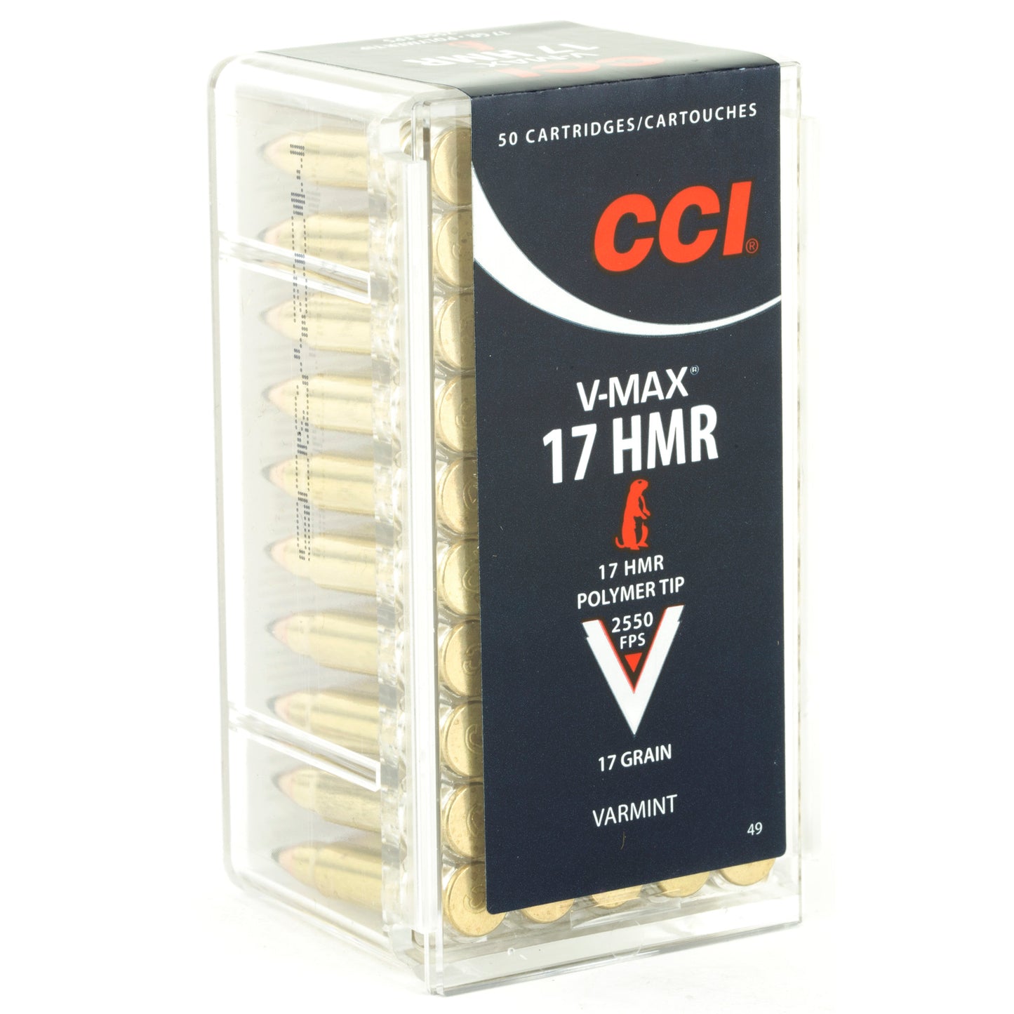 CCI Ammunition 17 HMR V-MAX 17-Grain Varmint Ammo - 50 Rounds